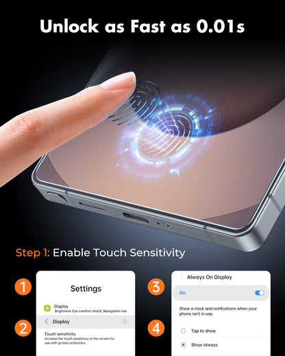 UNBREAKcable Screen Protector for Samsung Galaxy S25 Ultra [3-Pack] [9H] [Fingerprint Friendly] [HD Clarity] [Anti-Scratch] [Bubble-Free] [Easy Installation] Tempered Glass 6.9 Inch