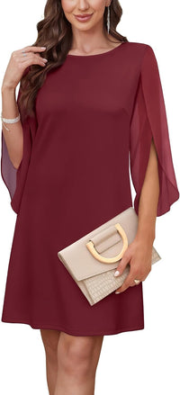 RUMIA Womens Cocktail Dresses Flutter Sleeve Wedding Guest Dresses for Women 2025 Trendy