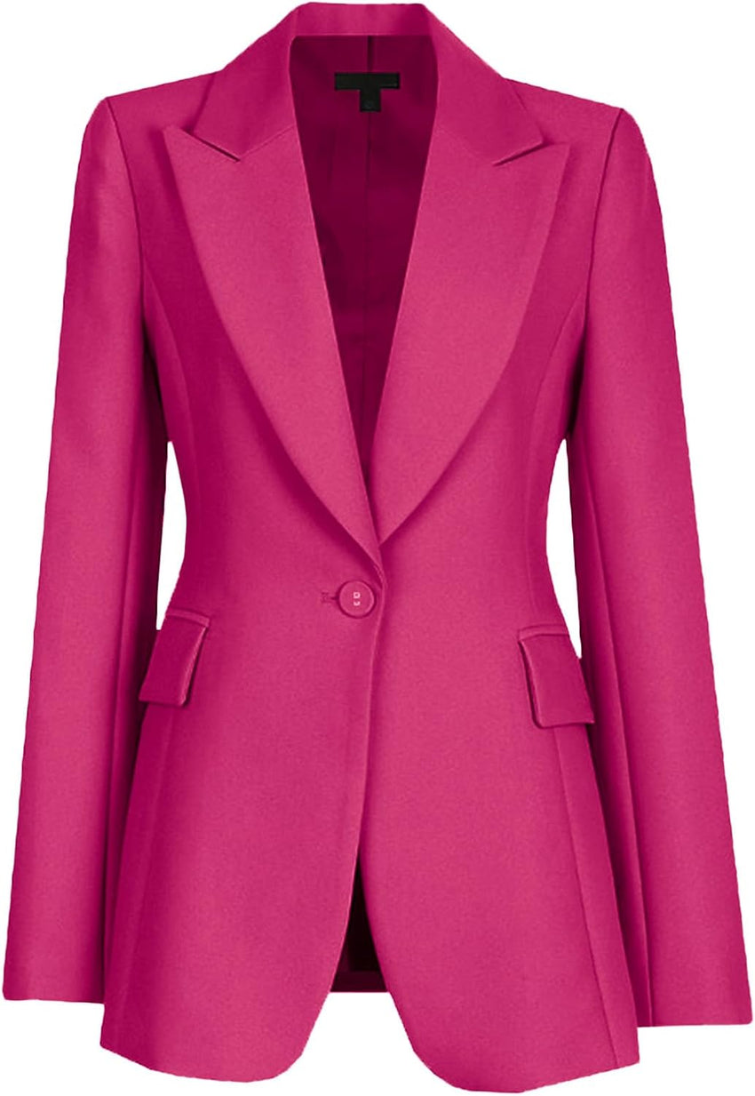 Mina Self 2025 Fall Women Blazers for Work Casual One-Button Petite Fitted Business Professional Suit Jacket with Pockets