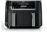 Ninja | Air Fryer | Finish Cooking Multiple Foods at the Same Time | 6-in-1 (Air Fry, Broil, Roast, Keep Warm, Dehydrate, Bake) | Fit up to 8lb Chicken Wings in the two 5 QT Baskets | DZ302
