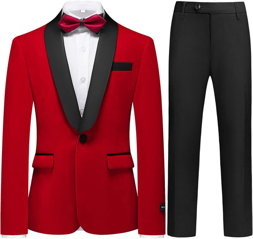 Boys Velvet Suits Slim Fit Tuxedo 2 Piece Kids Blazer Jacket Pants Formal Sizes 4-20 Fashion Ring Bearer Outfit for Wedding