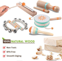 Toddlers Musical Instruments-Baby Montessori Wooden Musical Toys for Toddlers 1-3 Year Old,Kids Percussion Instruments Toy for Preschool Kids,Christmas Birthday Gift for Baby Boys Girls