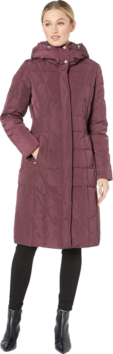 Cole Haan womens Long Quilted Puffer Coat Down Jacket