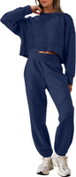 ANRABESS Womens 2 Piece Outfits Lounge Sets Cropped Sweatshirt Joggers Fashion Sweatsuit Sweat Set 2025 Winter Travel Outfits