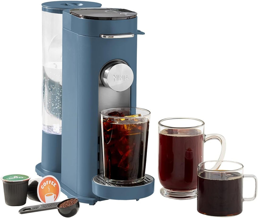 Ninja Pods & Grounds Single-Serve Coffee Maker, K-Cup Pod Compatible, Brews Grounds, Compact Design, 56-oz. Reservoir, 6-oz. Cup to 24-oz. Travel Mug Brew Sizes, Iced Coffee Maker, Stone, PB041ST