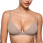 INLYRIC Women's Inbarely Triangle Bralette Plunge Unlined Seamless Bra No Underwire Sexy Comfortable Everyday