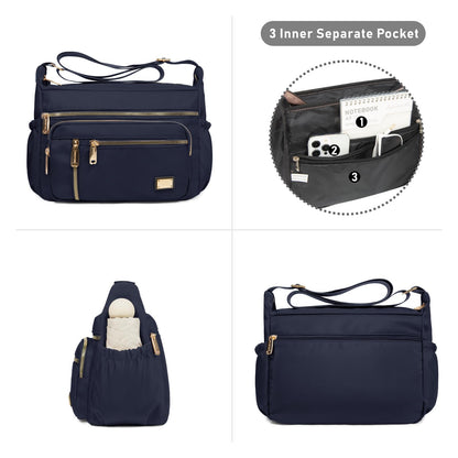 NPBAG Crossbody Bag for Women, Shoulder Purse Handbag Messenger Bag, Trendy Pocketbooks, Waterproof and Multi-Pockets