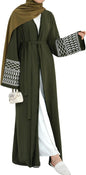 Women Abaya Muslim Prayer Dress Embroidered Sleeves Cardigan Kaftan Islamic Dubai Robe Casual Modest Abaya Dress