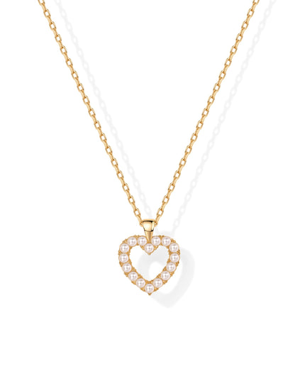 PAVOI 14K Gold Plated Cubic Zirconia Heart Necklace | Cute Dainty Love Pendant Necklaces for Women - Valentines Day Trendy Jewelry