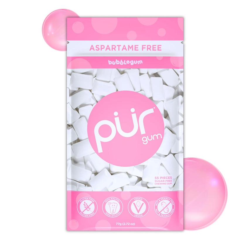 PUR Gum | Aspartame Free Chewing Gum | 100% Xylitol | Natural Spearmint Flavored Gum, 55 Pieces (Pack of 3)