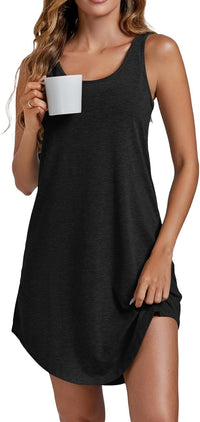 Vrtige Women's Tank Nightgown Sleeveless Sleepwear Scoop Neck Full Slip Chemise Nightdress