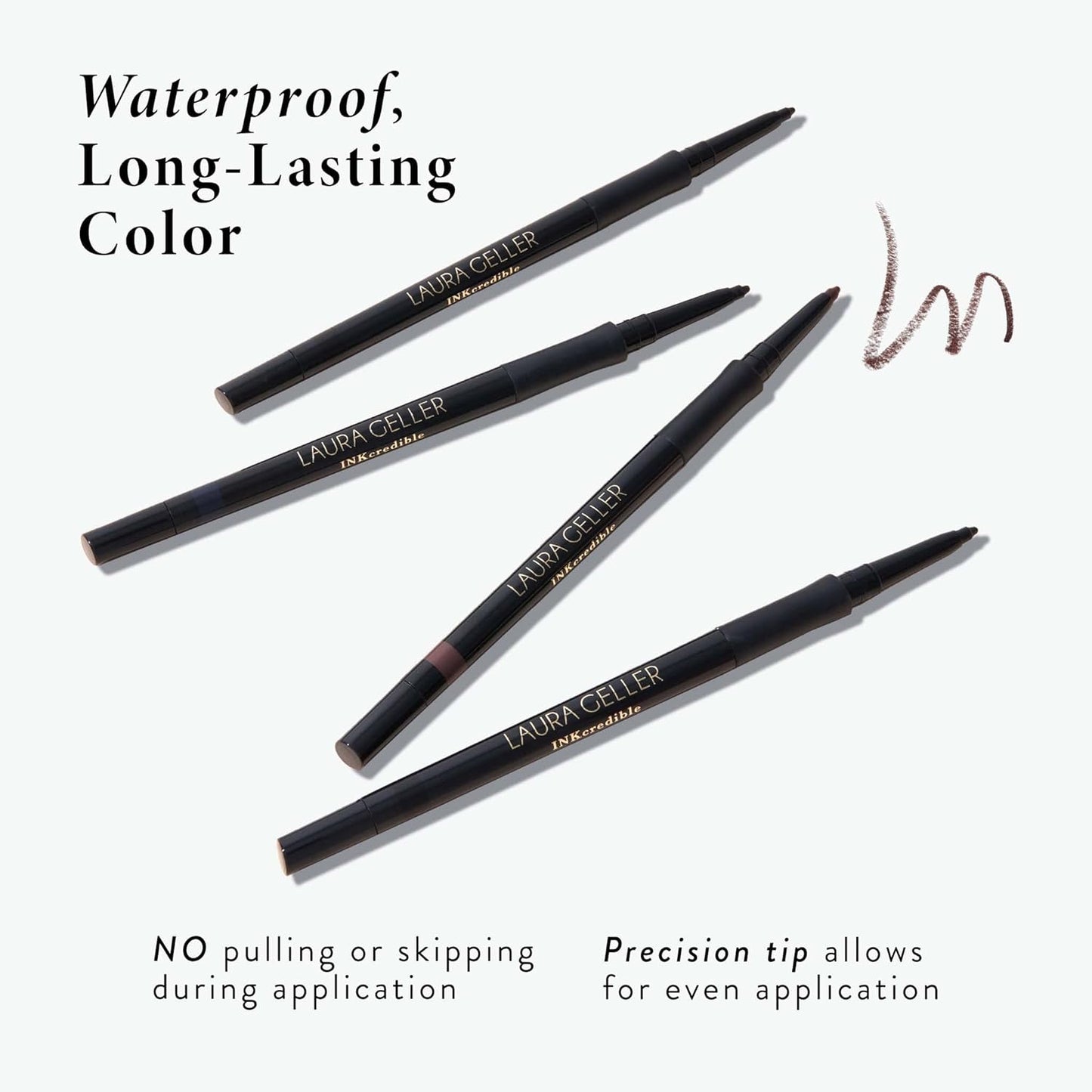 LAURA GELLER NEW YORK INKcredible Gel Eyeliner - Brown Eyed Girl - Waterproof Smudge-proof Eyeliner Pencil - Built in Sharpener