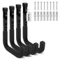 SEDY 6-Piece Heavy Duty Garage Storage Hooks, Wall Mount J Utility Hooks Holds 88 LB, Large Metal Utility, Garage Storage Ladders for Bikes, Garden Tools