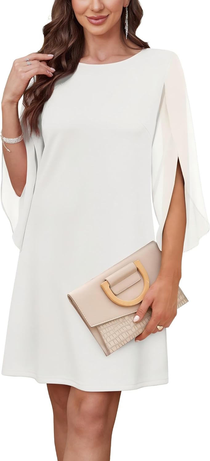 RUMIA Womens Cocktail Dresses Flutter Sleeve Wedding Guest Dresses for Women 2025 Trendy