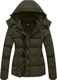 GGleaf Women's Winter Coats Quilted Puffer Jacket Warm Snow Coat with Removable Hood