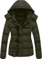 GGleaf Women's Winter Coats Quilted Puffer Jacket Warm Snow Coat with Removable Hood