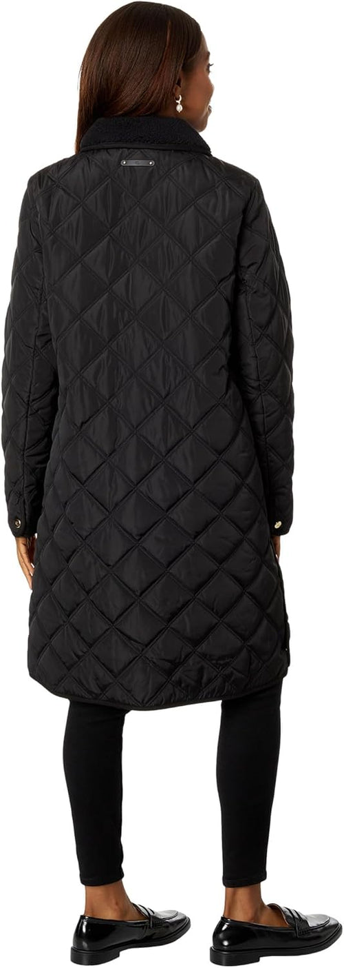 Lauren Ralph Lauren 3/4 Berber Trim Quilt Jacket