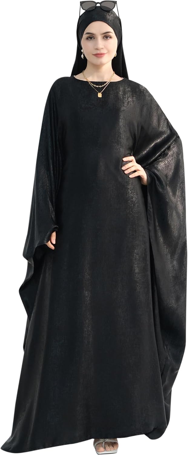 Luxury Dubai Style Abaya and Hijab Set, Breathable Modest Prayer Dress with Belt Loose Fit Muslim Robe