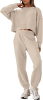 ANRABESS Womens 2 Piece Outfits Lounge Sets Cropped Sweatshirt Joggers Fashion Sweatsuit Sweat Set 2025 Winter Travel Outfits