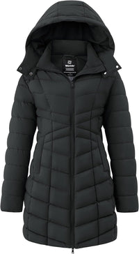 wantdo Women's Puffer Jacket Warm Padded Winter Coat Long Quilted Jacket (Available in Plus Size)