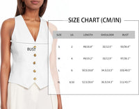Mina Self Women's Sleeveless Vest Tops 2025 Summer - V-Neck Lightweight Slim Trendy Casual Business Work Blazer Pockets