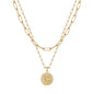 Yoosteel Layered Initial Necklaces for Women Trendy - 14K Gold-Plated Dainty Layering Paperclip Chain Coin Initial Necklace Jewelry Gifts for Women Mom Wife Teen Girls