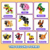 HOGOKIDS 60 Kinds Party Favors for Kids, 20 Pack 3-in-1 Animals Building Block Toy Sets for Goodie Bags Stocking Stuffer Classroom Prizes Birthday Christmas Easter Gifts for Boys Girls Ages 6-12+