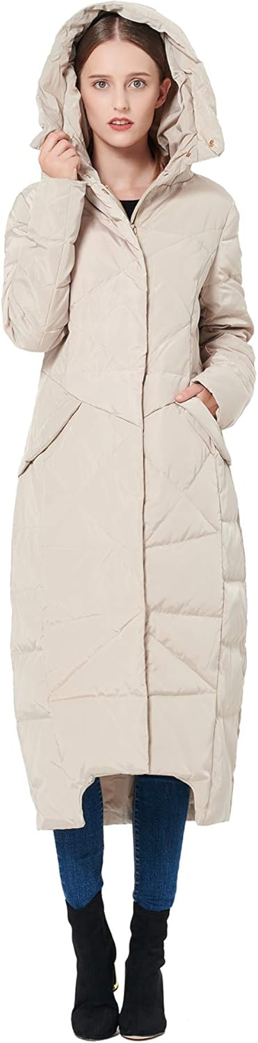 Orolay Women's Puffer Down Coat Winter Maxi Jacket with Hood