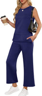 ANRABESS Women's 2 Piece Outfits 2025 Summer Beach Vacation Clothes Fall Travel Casual Lounge Matching Sets Sweatsuits