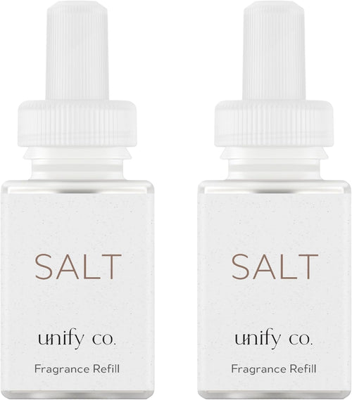 Pura & Unify Co. Home Scent Refill - Smart Air Diffuser - Up to 120-Hours of Luxury Fragrance per Refill - Home Essential - Clean & Safe Diffuser Fragrance - 2 Pack, Salt