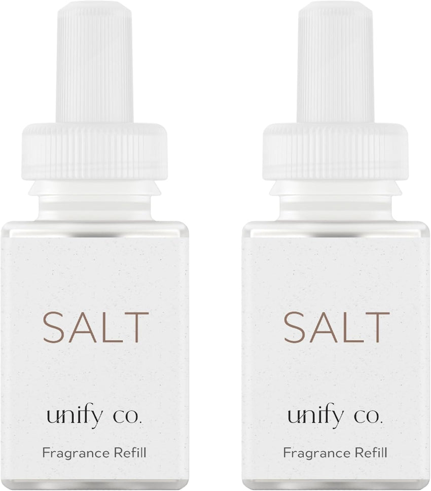 Pura & Unify Co. Home Scent Refill - Smart Air Diffuser - Up to 120-Hours of Luxury Fragrance per Refill - Home Essential - Clean & Safe Diffuser Fragrance - 2 Pack, Salt