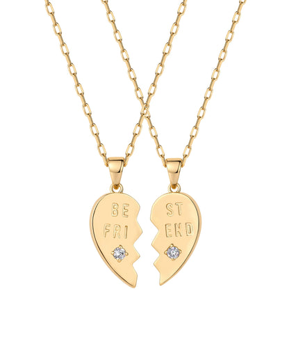 PAVOI 14K Gold Plated Cubic Zirconia Heart Necklace | Cute Dainty Love Pendant Necklaces for Women - Valentines Day Trendy Jewelry