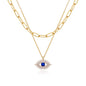 MEVECCO Layered Heart Necklace Pendant Handmade 18k Gold Plated Dainty Gold Choker Arrow Bar Layering Long Necklace for Women