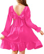 Arshiner Girls Dresses Long Sleeve Tie Back Fall Winter Off Shoulder Dress Kids Clothes