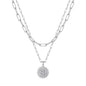 Yoosteel Layered Initial Necklaces for Women Trendy - 14K Gold-Plated Dainty Layering Paperclip Chain Coin Initial Necklace Jewelry Gifts for Women Mom Wife Teen Girls