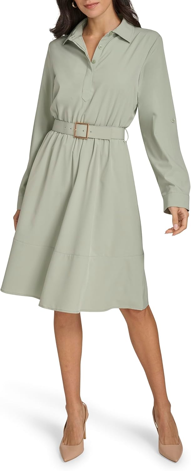Calvin Klein Women's Casual Everyday Long Sleeve Aline Dress