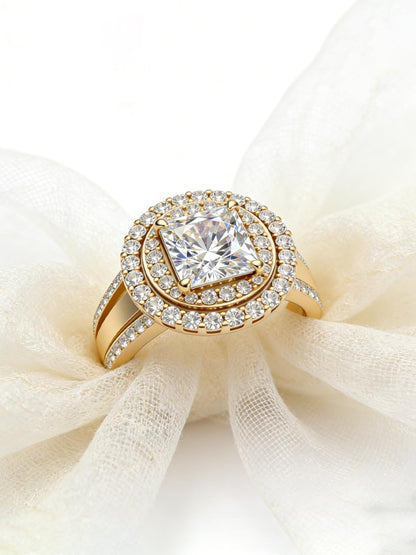 Personalized Princess Cut Moissanite Engagement Ring for Women – 10K/14K/18K Gold Custom Promise, Wedding & Anniversary Ring with Luxury Gift Box