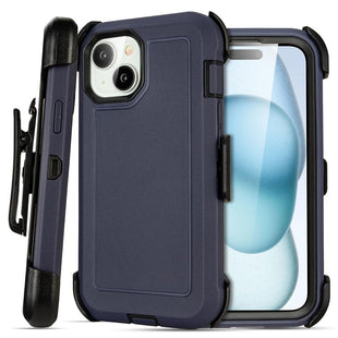 Shockproof Case for iPhone 16 Plus, Heavy Duty, Anti-Drop, 3 Layers, Grey with Belt Clip