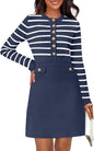 NENONA Women's 2025 Fall Sweater Dress Winter Long Sleeve Fashion Button Elegant Work Formal Cocktail Party Mini Dresses