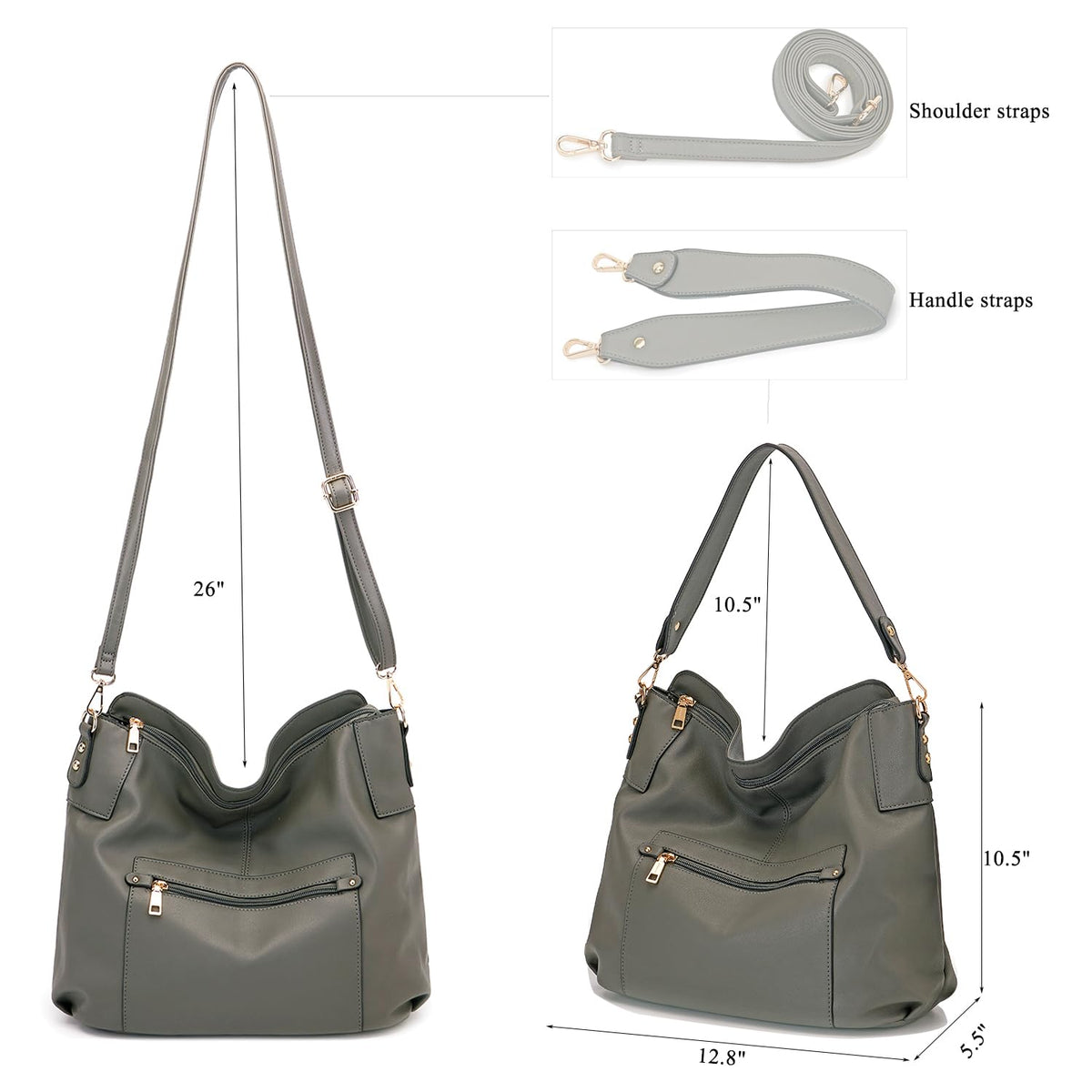 Large Crossbody Bags Ladies Shoulder Handbags Purse and Wallet Set for Women Totes Hobo Purses
