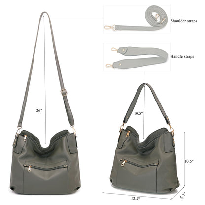 Large Crossbody Bags Ladies Shoulder Handbags Purse and Wallet Set for Women Totes Hobo Purses