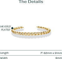 PAVOI Gold Plated Twisted Chunky Bangle Bracelet | 14K Gold Plated | Lightweight Everyday Jewelry