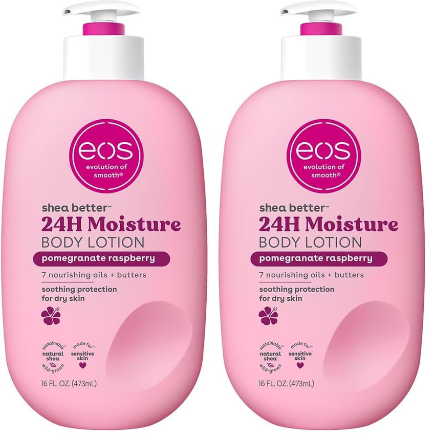 eos Shea Better Body Lotion Vanilla Cashmere, 24-Hour Moisture Skin Care, Lightweight & Non-Greasy, Natural Shea, Vegan, Vanilla Body Lotion, 16 fl oz