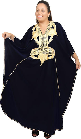 Moroccan Caftan Women Plus size Hand Made Caftan with Embroidery XXL