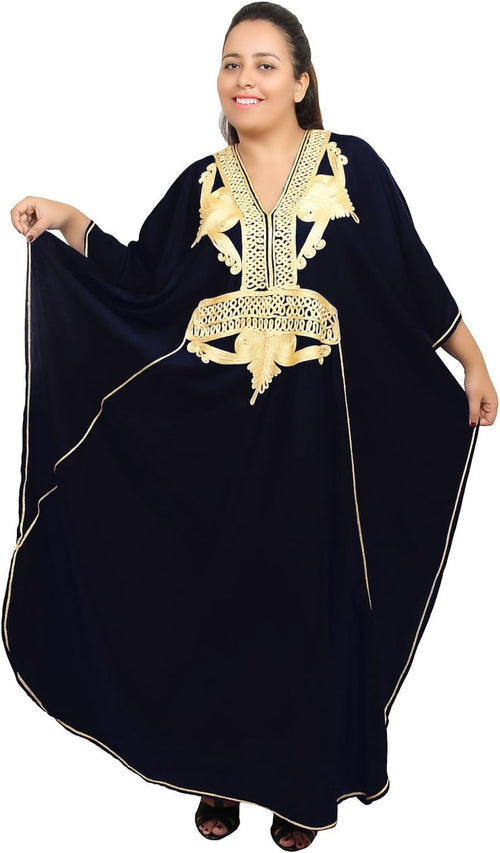 Moroccan Caftan Women Plus size Hand Made Caftan with Embroidery XXL