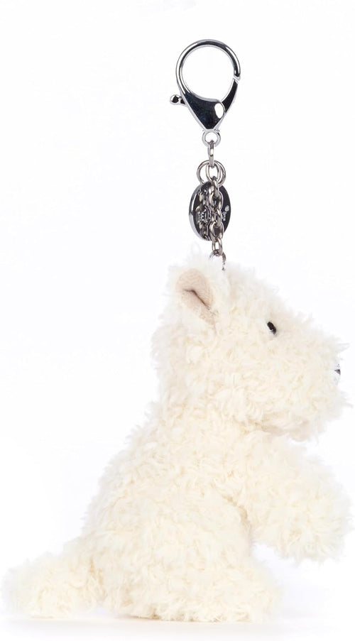 Jellycat Munro Scottie Dog Bag Charm, 4 inches - Dogs and Puppies Plush Keychain - Great Gift Idea