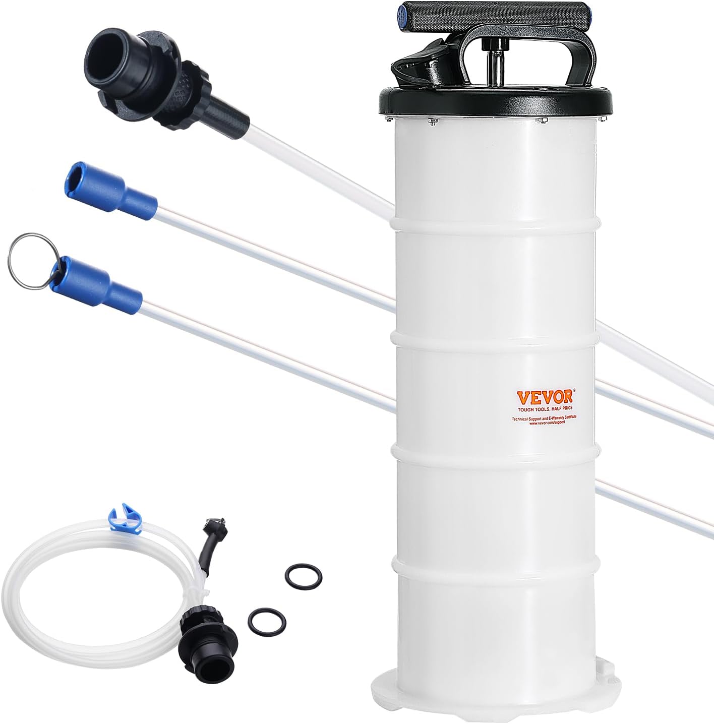 VEVOR 6.5L Pneumatic/Manual Oil Extractor Pump, Fluid Extractor Pump for Automotive Fluids Vacuum Evacuation, Oil Change & Fluid Change Tool with Dipstick and Suction Hose