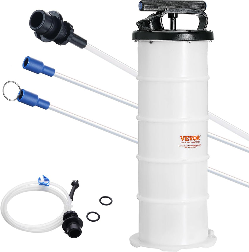VEVOR 6.5L Pneumatic/Manual Oil Extractor Pump, Fluid Extractor Pump for Automotive Fluids Vacuum Evacuation, Oil Change & Fluid Change Tool with Dipstick and Suction Hose
