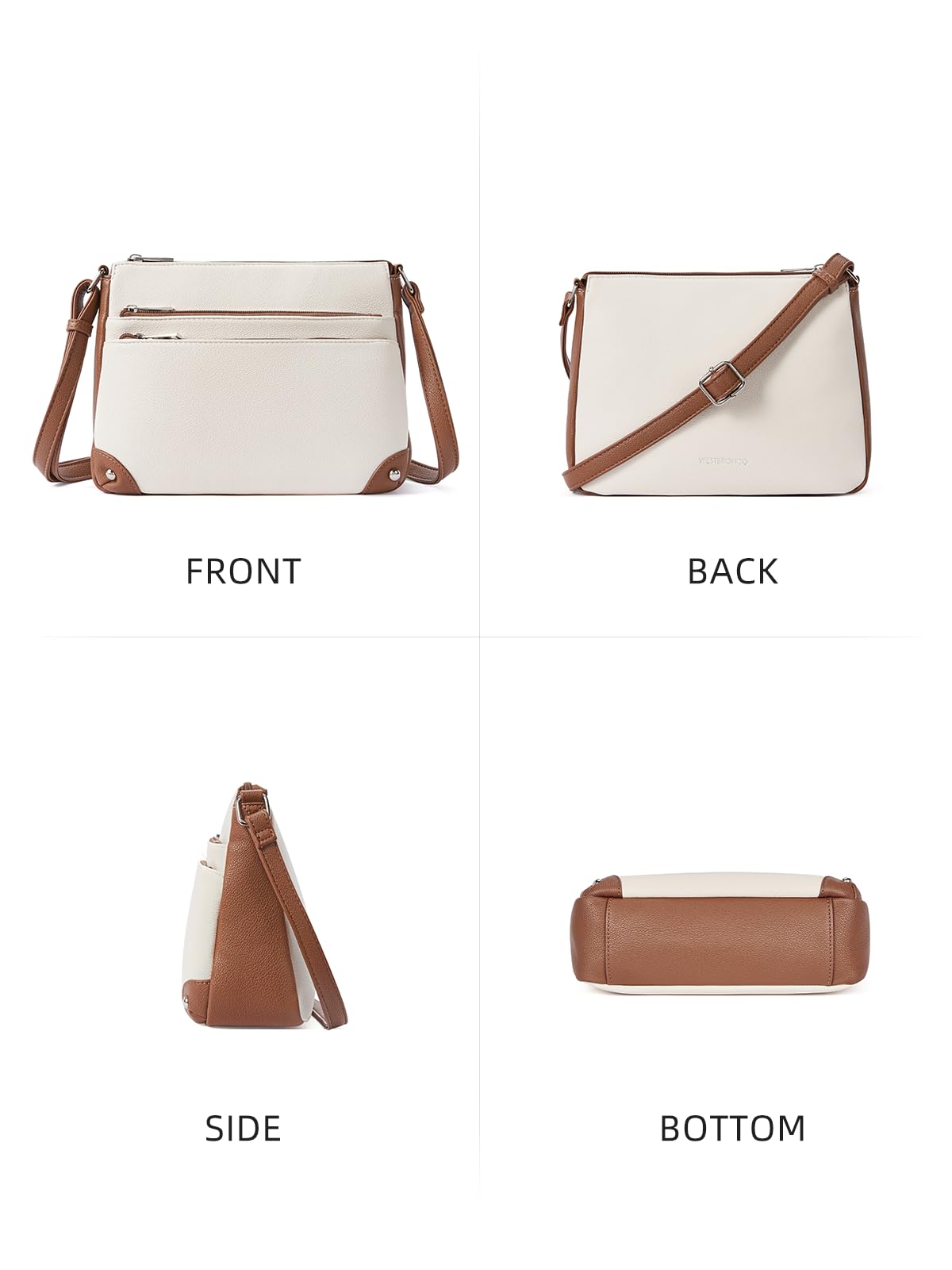 WESTBRONCO Crossbody Bags for Women, Medium Size Shoulder Handbags, Satchel Purse with Multi Zipper Pocket