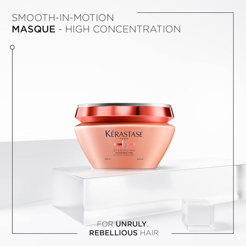 KÉRASTASE Discipline Maskeratine Hair Mask, Restorative Anti-Frizz Mask, Heat Protectant & Maintains Hair Health with Morpho-Keratine and Softening Agents for All Hair Types, 6.8 Fl Oz